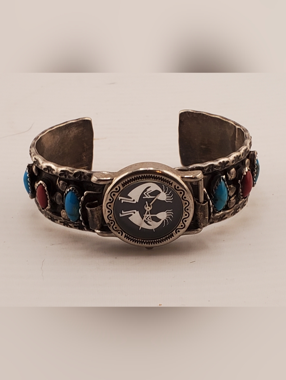 Navajo BS Sterling Turquoise Cuff Watch